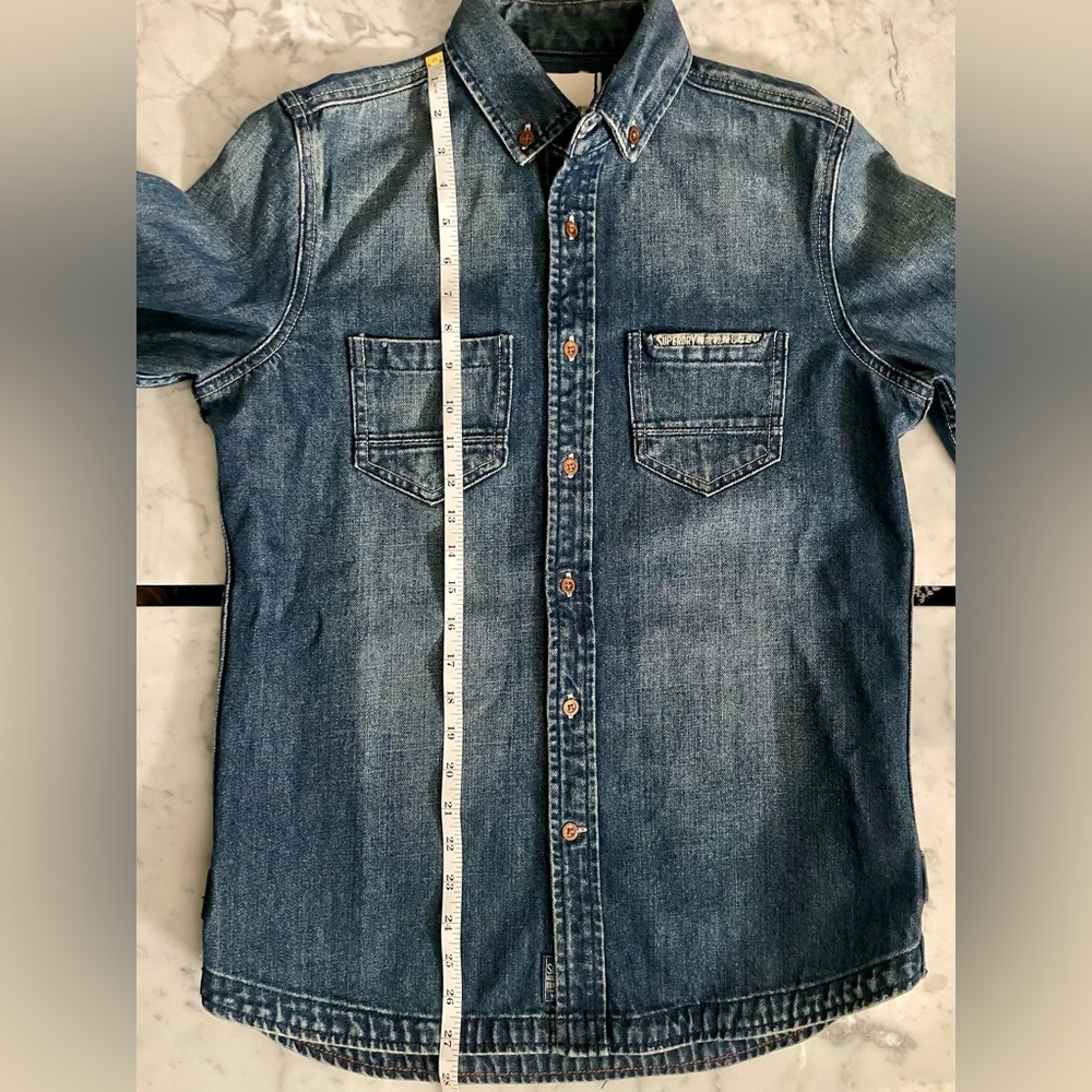 Superdry Blue Denim Shirt - Picture 7 of 8
